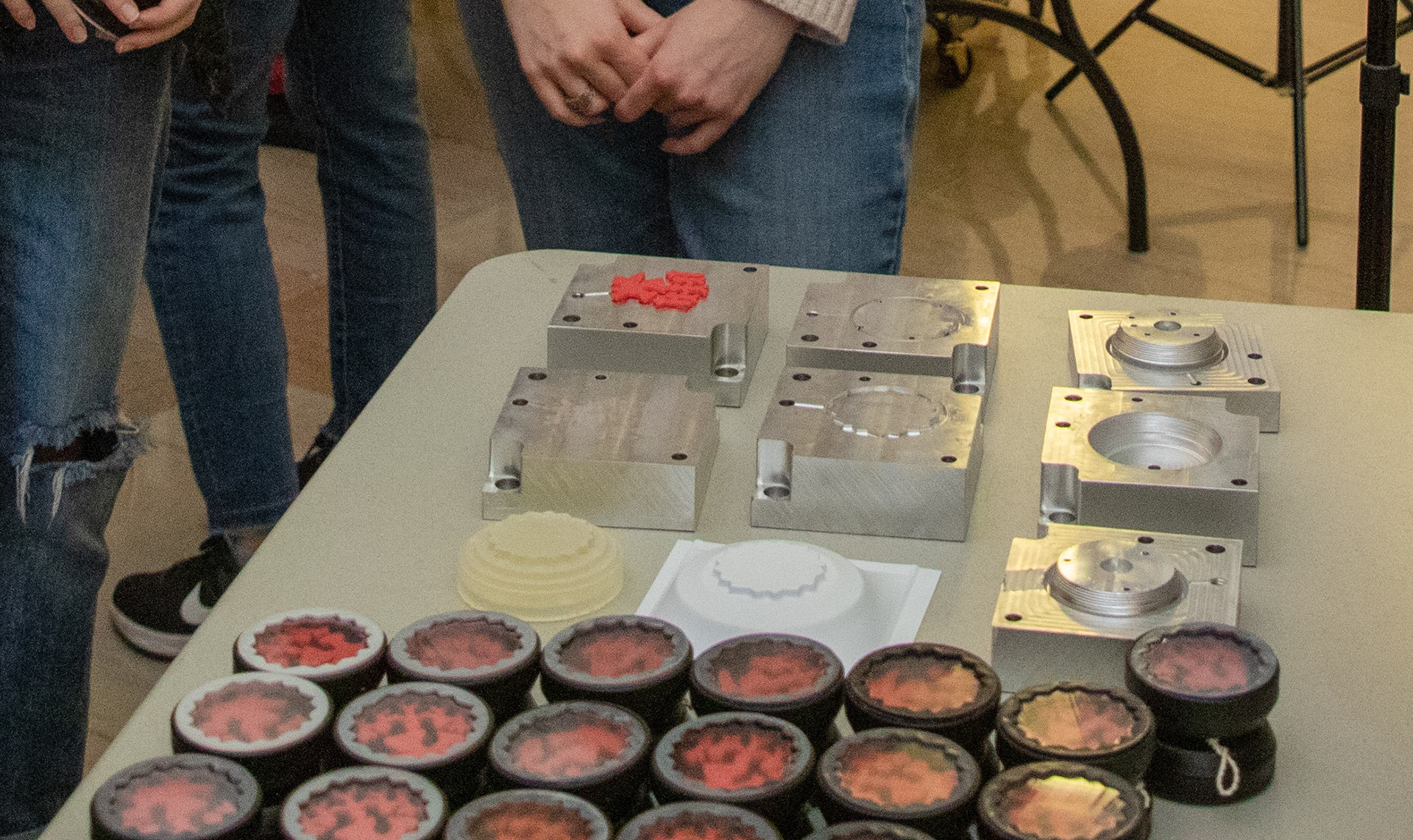 Machined aluminum molds and completed yo-yos