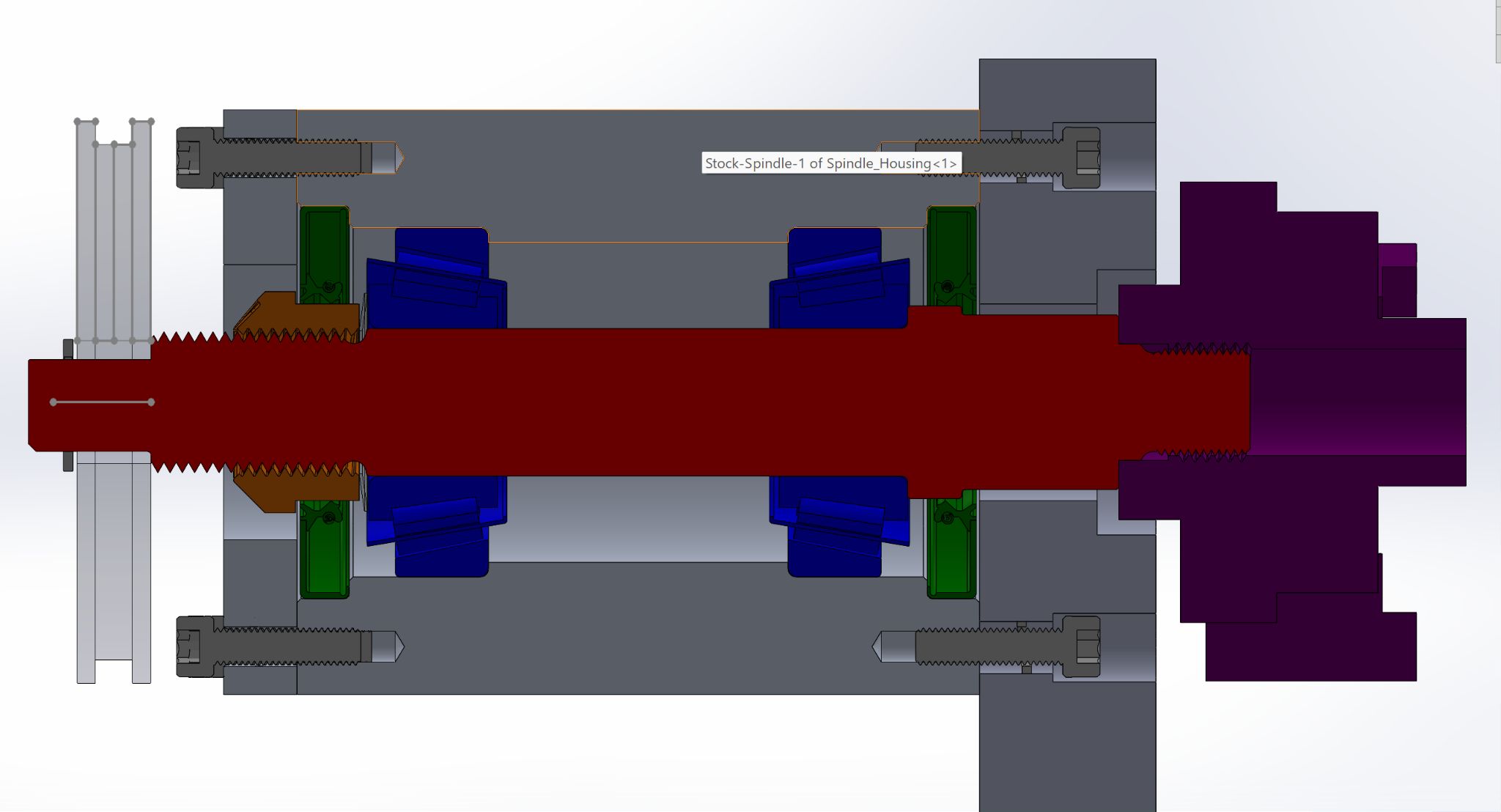 Spindle section CAD