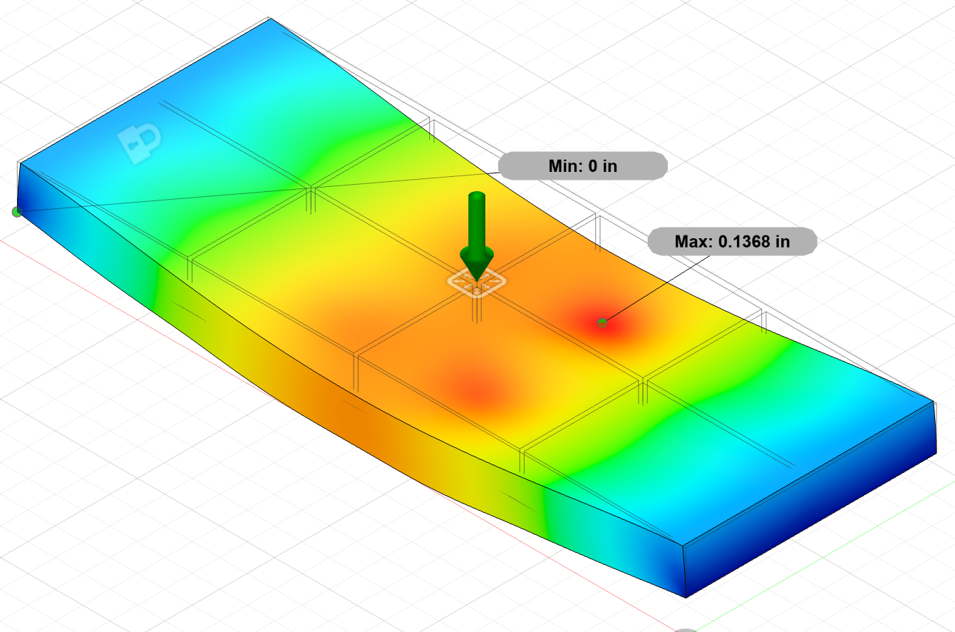 FEA displacement plot for floor structure